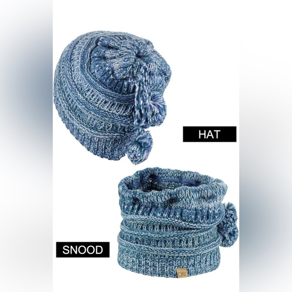 D & Y Accessories - D&Y Versatile Ponyflo Messy High Bun Ponytail Dangling Pom Beanie Snood